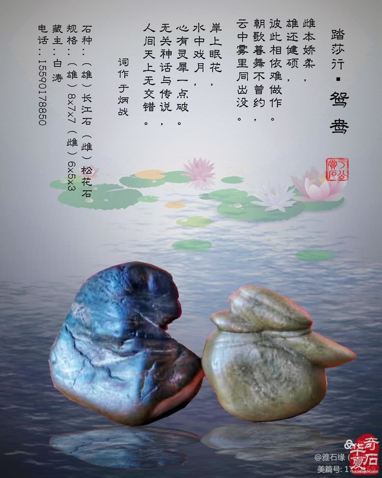 奇石赏心悦目，配词妙语升华