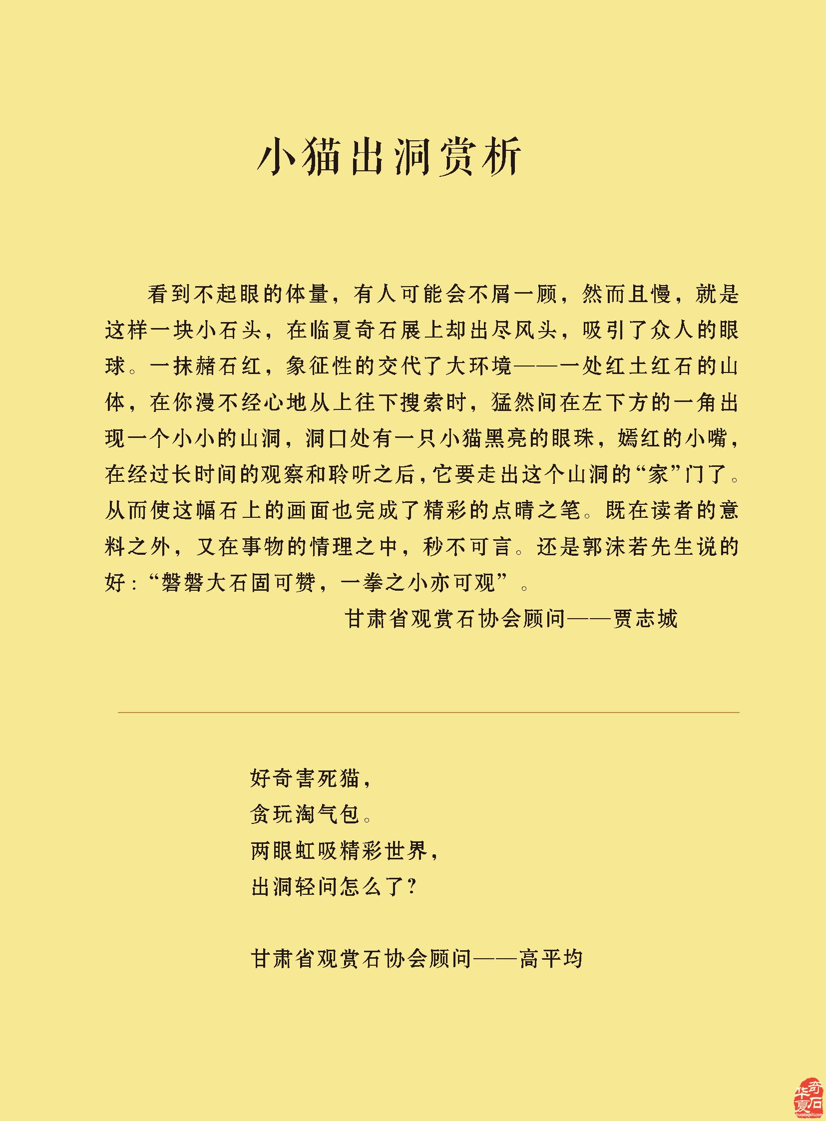 新的一期《于公赏石》电子版杂志上线啦
