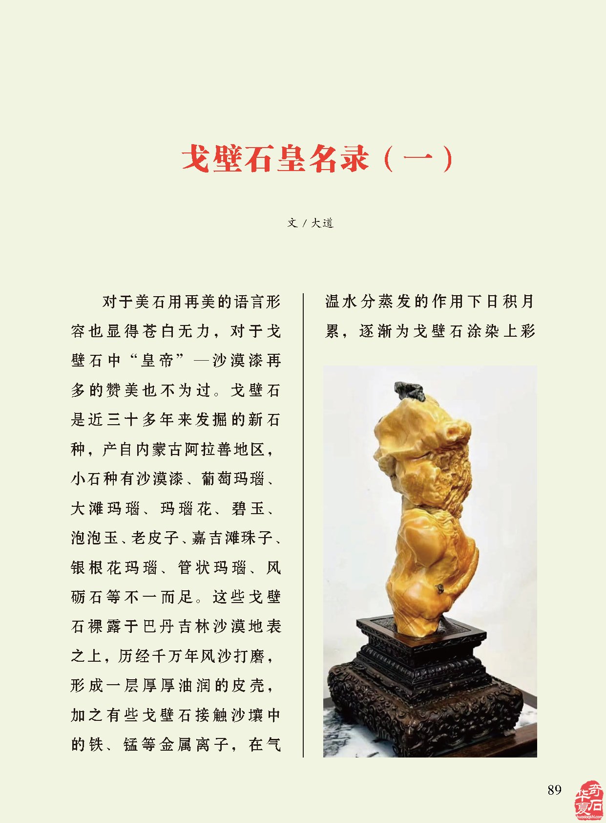 济源符号纹石得到《于公赏石》的强力推介