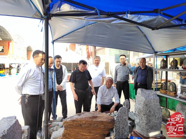 河南省观赏石协会会长率团莅临洛阳第三十三届国际赏石艺术展考察指导