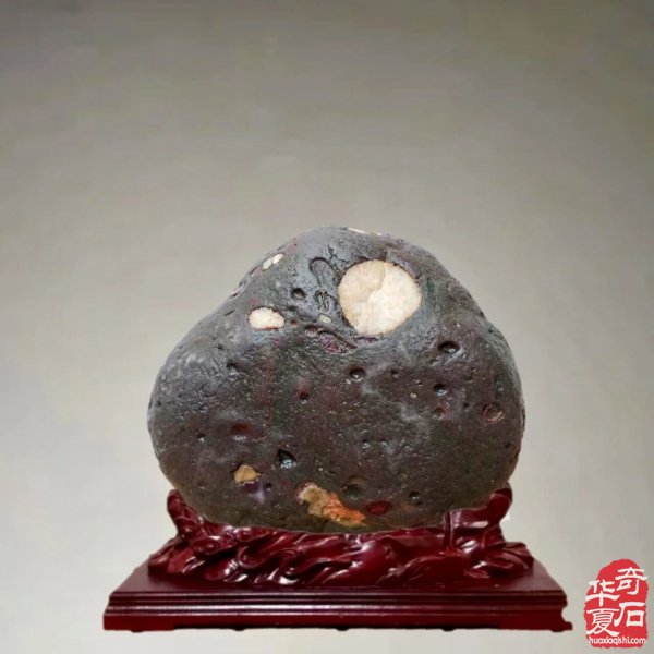 赏石人以独特的方式中秋赏月