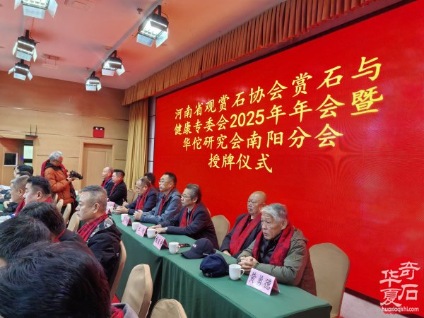 河南省观赏石协会赏石与健康专委会2025年年会暨华佗研究会南阳分会授牌仪式在淅川举行