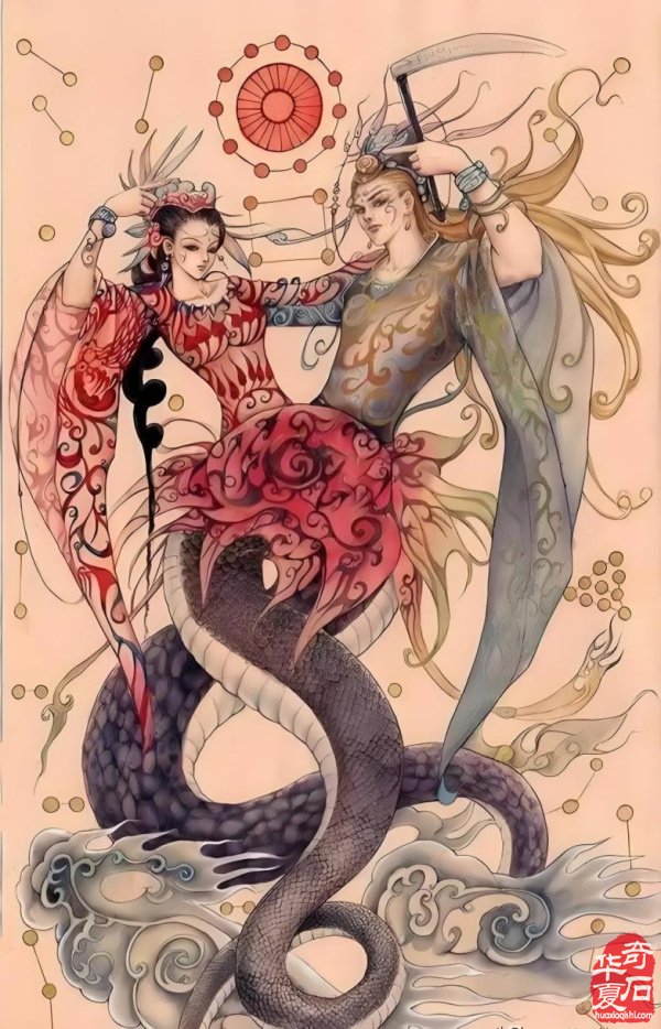 黄河画面石《伏羲女娲》中的石文化