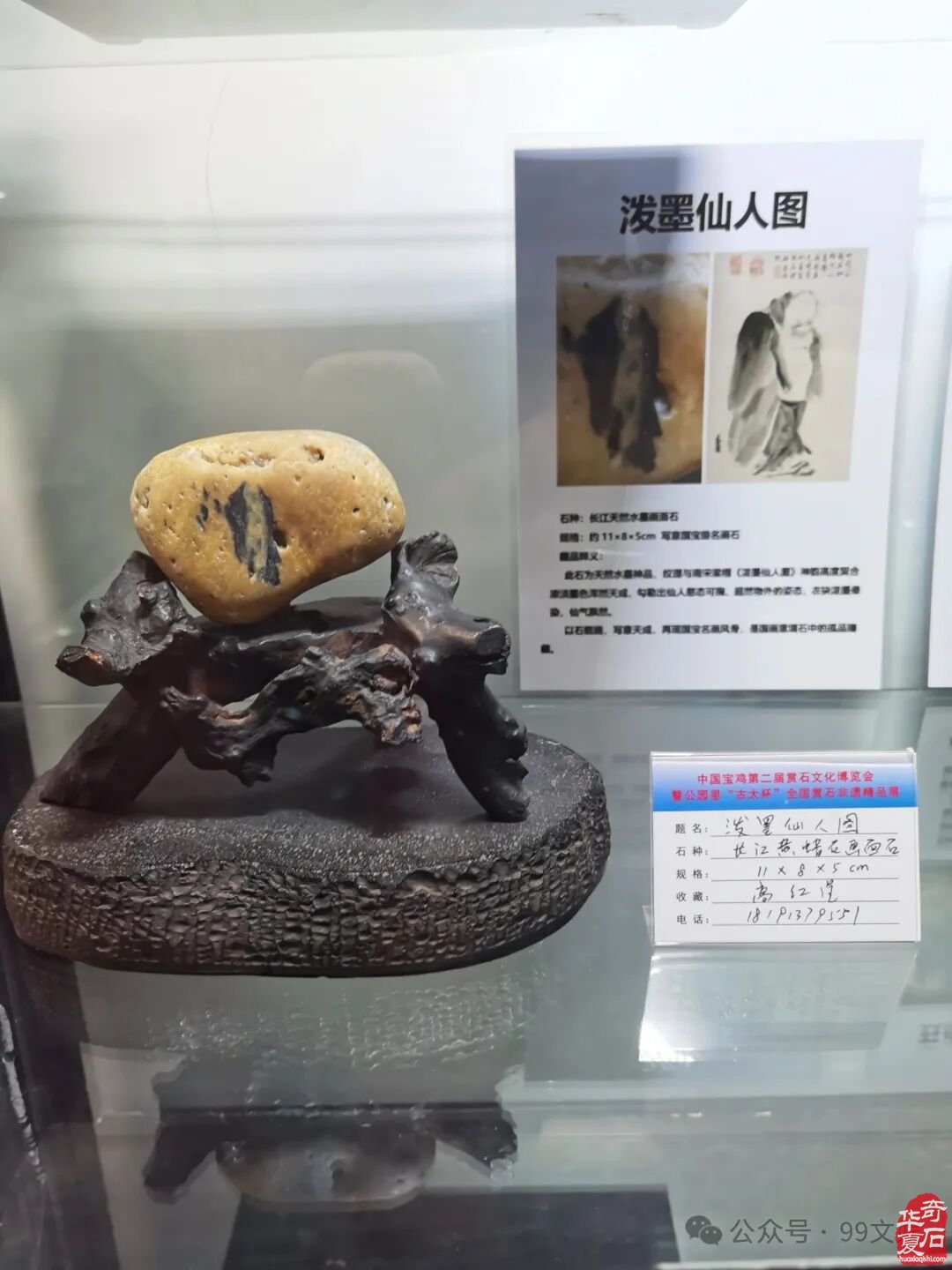 宝鸡石展上一方《泼墨仙人》奇石赏析