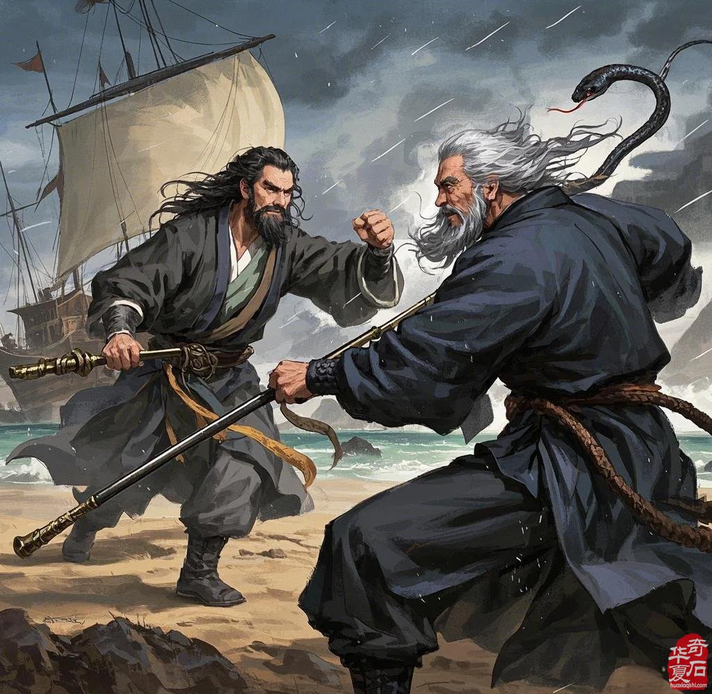 欣赏长江画面石《华山论剑》 图