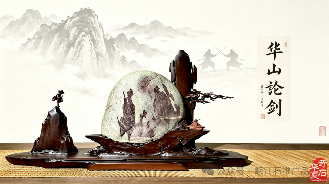 欣赏长江画面石《华山论剑》 图