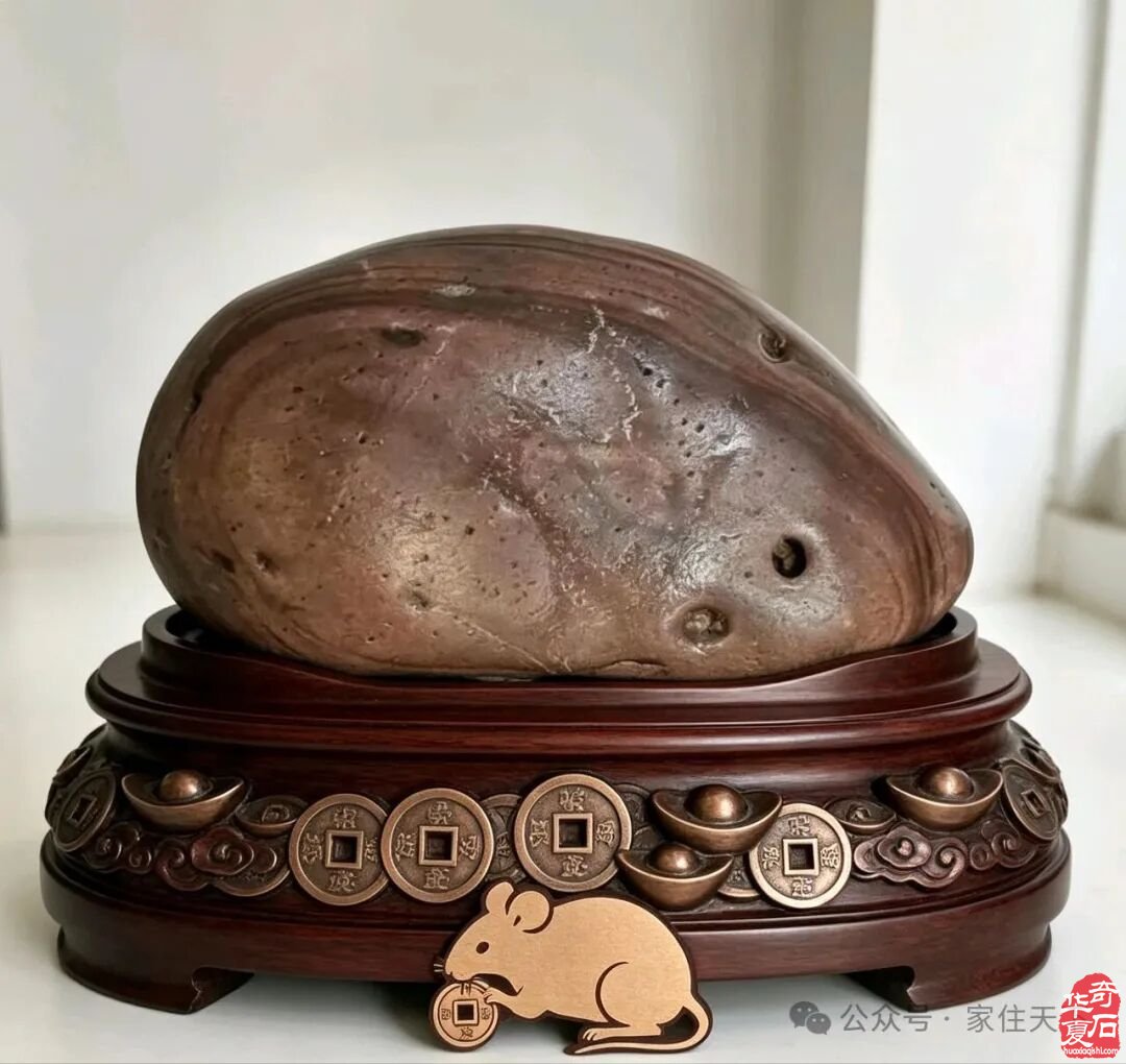 黄河冲出一只天然奇石“招财鼠”!